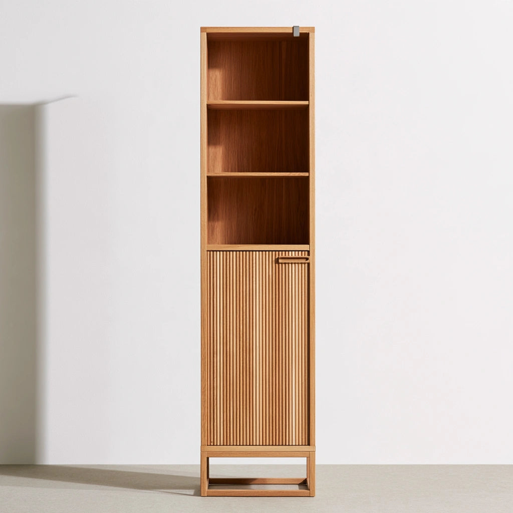 Meuble de rangement en bois finition chêne, coloris brun clair