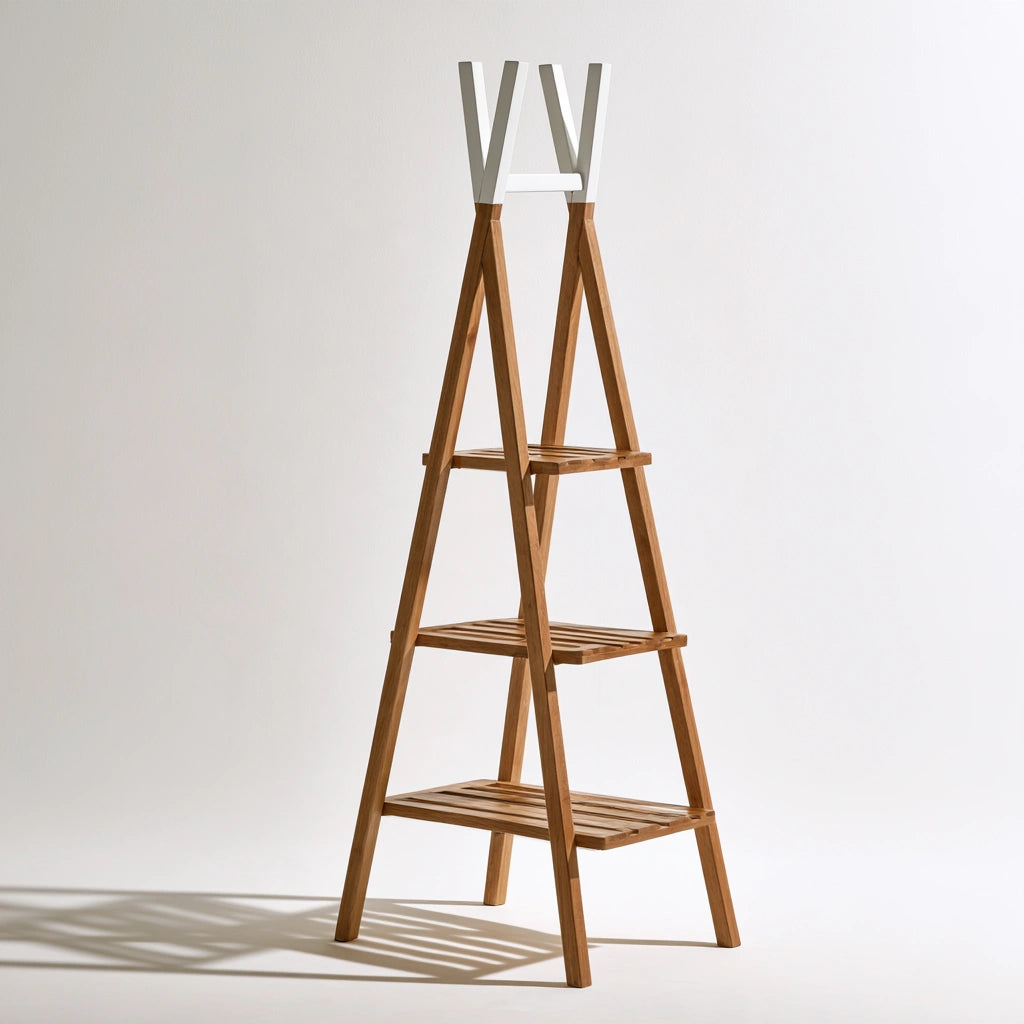Étagère de rangement en bois, coloris brun naturel