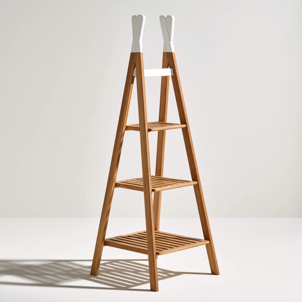 Étagère de rangement en bois, coloris brun naturel