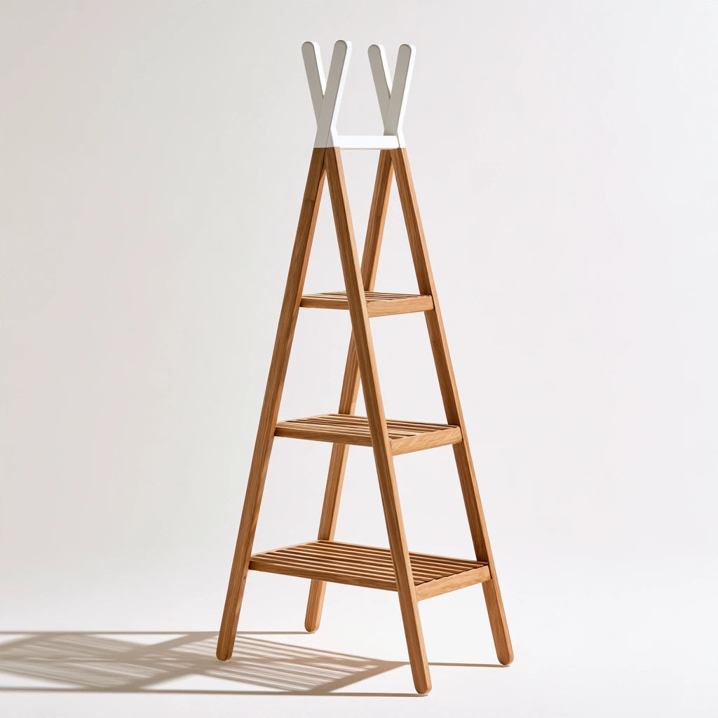 Étagère de rangement en bois, coloris brun naturel